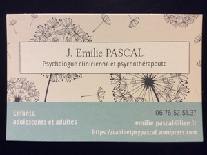 J. Emilie Pascal - Psychologue clinicienne, Psychothérapeute en centre ville de Toulouse ; enfants, adolescents, adultes. Toulouse, 